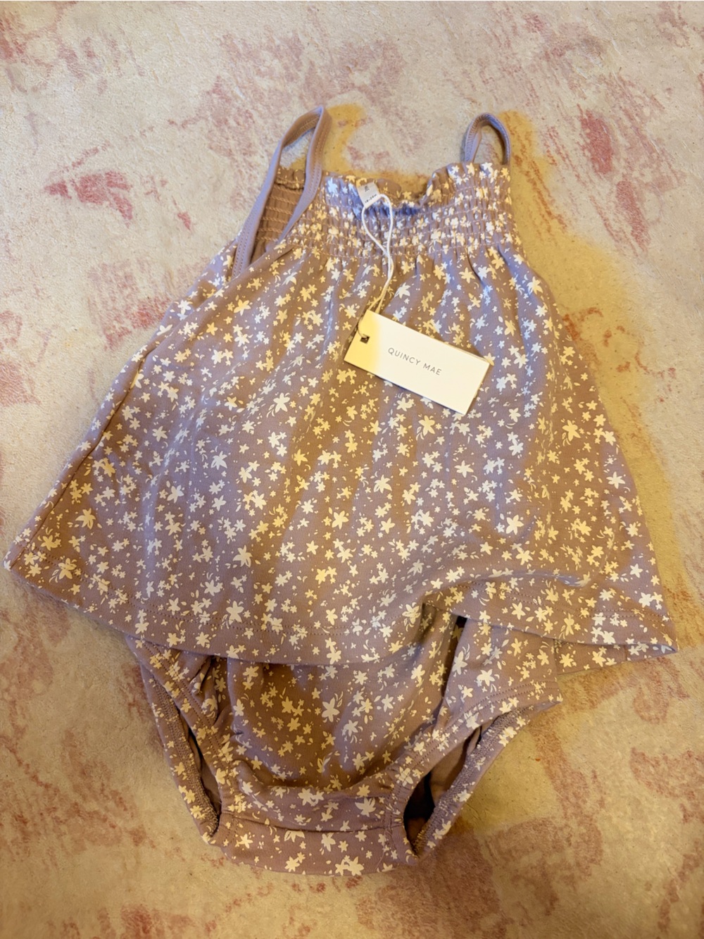 NWT Quincy Mae Mauve Floral Set